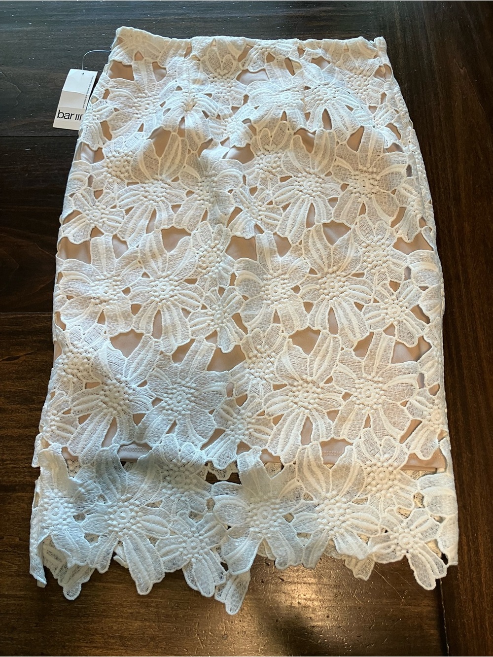 Bar III White Floral Lace Pencil Skirt-NWT